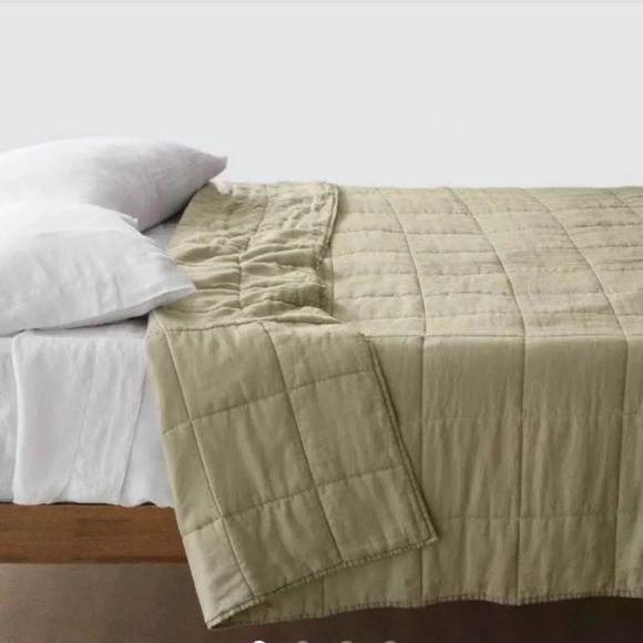SOLD !The Citizenry Stonewashed Linen Quilt Crafted in Portugal Full /Queen Sag - Picture 2 of 3